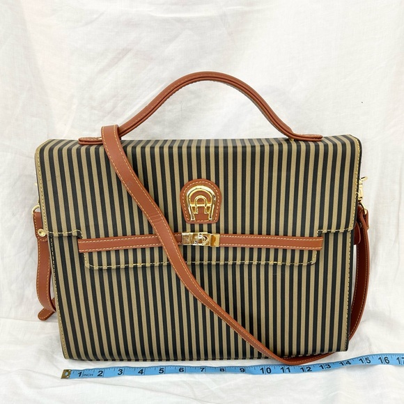 Chenson Vintage Striped Satchel - Picture 3 of 13